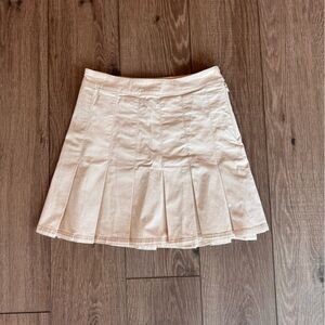 Pilcro By Anthropologie Khaki Pleated Skirt